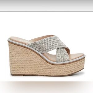 Mix No. 6 Sparkly Espadrille Wedges | Size 8 | EUC